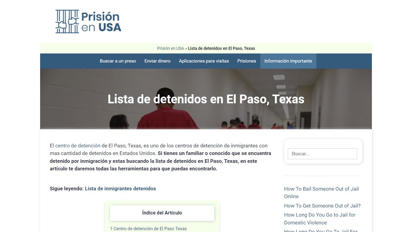 🥇 Lista de detenidos en El Paso Texas [Enero 2022] - Prisión en USA